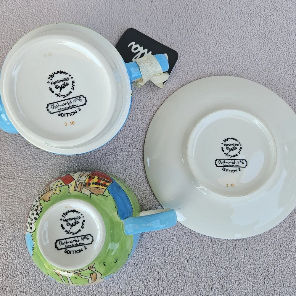 Mila Design Tea for One Bamberg Germany Stacking Tea Pot Cup Saucer Ceramic